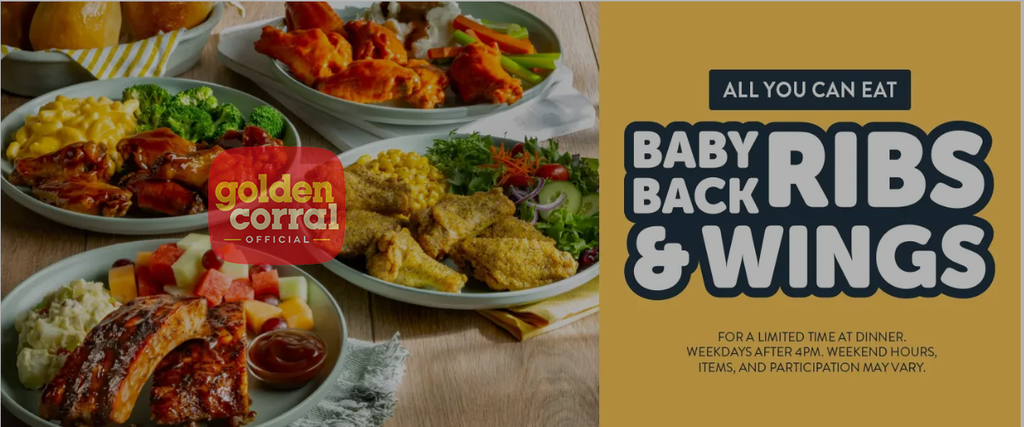 Golden Corral Menu Breakfast, Lunch & Dinner Guide 2 Baby Back Ribs Wings